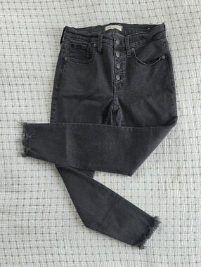 Madewell High-Rise Skinny Button-Fly Faded Black Jeans 27P